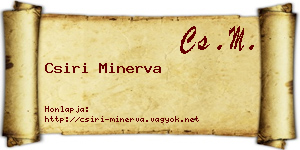 Csiri Minerva névjegykártya